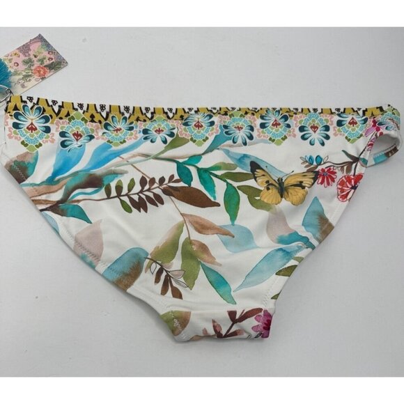 Johnny Was Dreamer Hipster Bikini Bottom White Butterfly Size XS NWT White - Picture 5 of 6